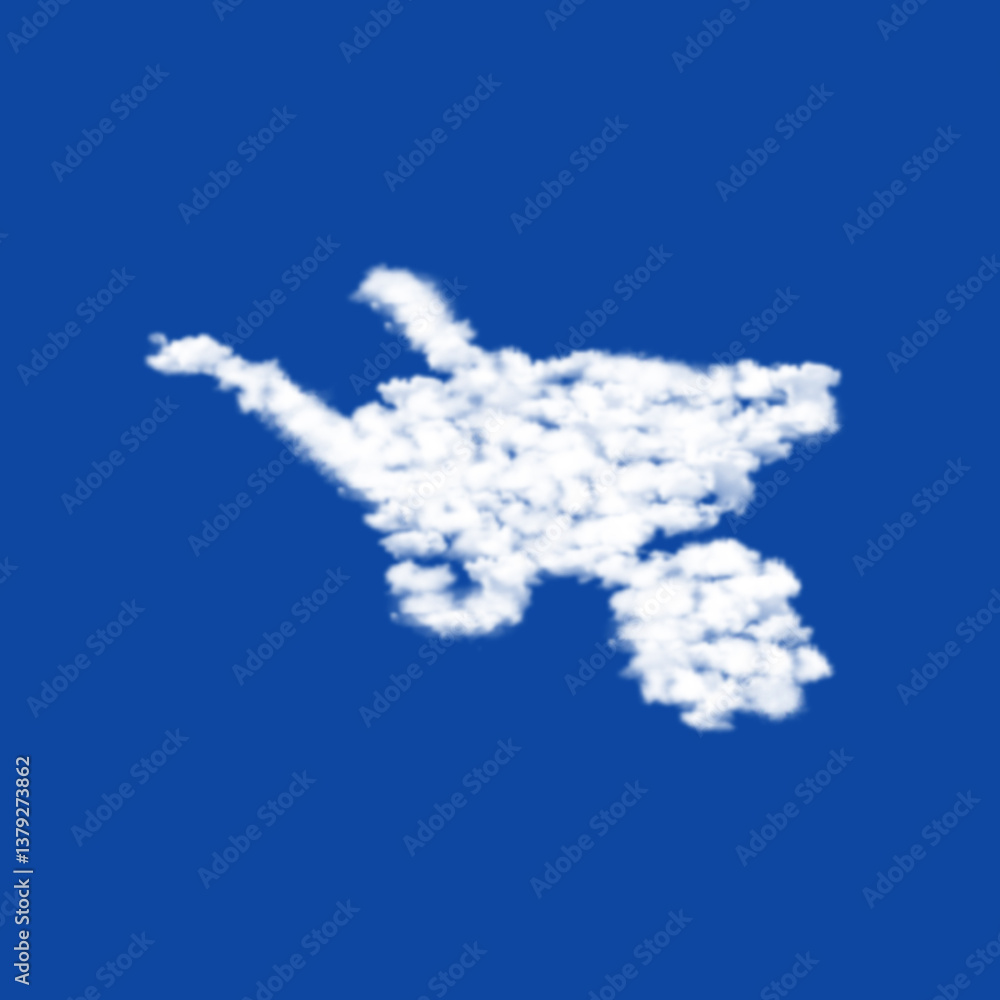 Poster clouds in the shape of a garden cart on a transparent background. a symbol consisting of clouds in t