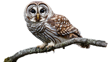 High-Quality Barred Owl Isolated on Transparent Background for Graphic Design Projects