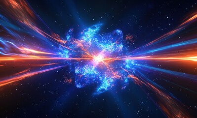 Fototapeta premium Quantum Neural Network Digital Art Cosmic Energy Explosion Abstract Futuristic Design