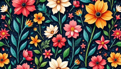 Intricate woven floral tapestry, seamless repeat, thread, boho, wool