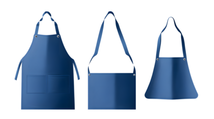 Professional Blue Cotton Apron Mockup for Decoration Designs - Isolated Blank Vector Illustration