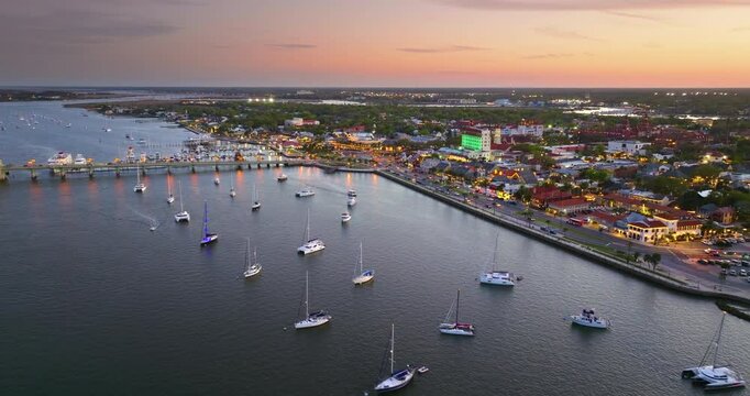 St Augustine, Florida. Historic American architecture of old historical city. USA Southern cityscape.