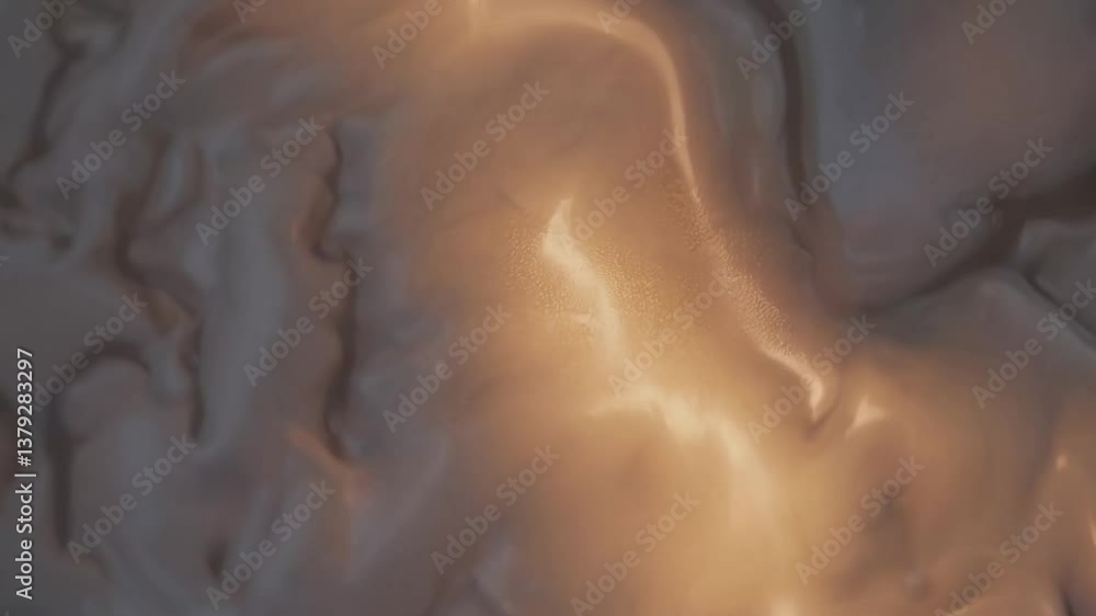 Aufkleber luminous golden waves rippling across silky surface, generating mesmerizing organic patterns with el