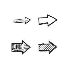 Hand drawn arrow vector icons set