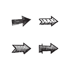 Hand drawn arrow vector icons set