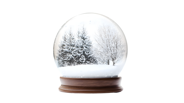 Professional Empty Snow Globe Isolated on White Background for Winter Season