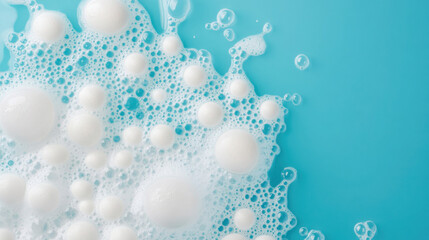 Effervescent tablet dissolving with bubbles on light blue background for healthcare concept