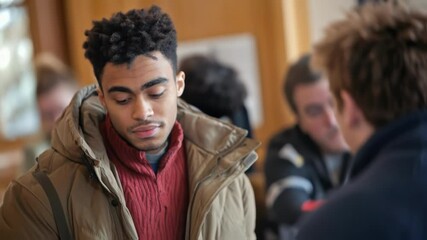 Young politician engaging in discussions with colleagues during a political meeting, exchanging ideas and strategies to strengthen their campaign efforts and foster teamwork