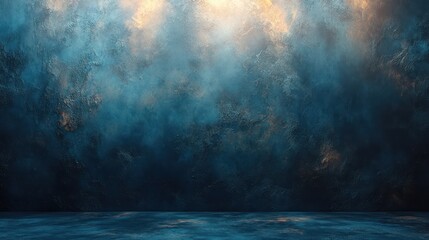 Abstract Blue Grunge Wall and Floor Minimalist Product Display Background