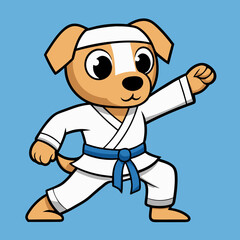 Fototapeta premium Heartwarming and Friendly Illustration of a Puppy Practicing Karate