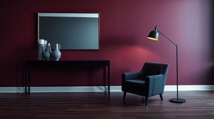 Interior room scene displaying a contemporary design aesthetic and decor