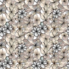 A pattern of flowers on a beige background.