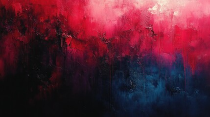 Fototapeta premium Dynamic Abstract Expressionism in Red and Blue with Textured Chaotic Brushstrokes