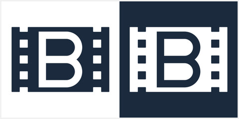 Letter B Film Logo design Icon abstract Vector