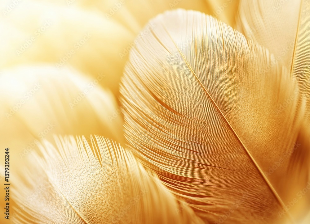 Poster close-up of soft brown feathers with warm light and delicate texture