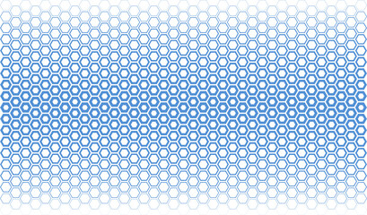 Sci-fi parametric pattern with a gradient that adds depth and movement. Blue hexagons fade into a white background, creating a visually compelling design. Suitable for digital art, web design, or futu