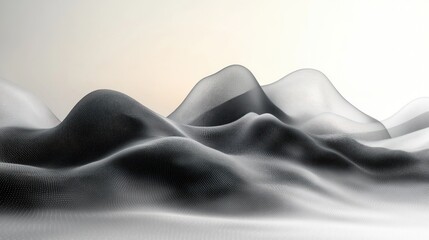 Fototapeta premium Abstract Monochrome Halftone Background with Scratched Texture and Dynamic Shapes