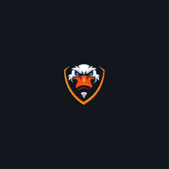 Duck mascot logo flat vector design