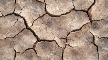 Obraz premium Dry cracked earth surface with texture details