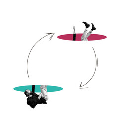 Abstract Art with Business Man. Creative Graphic Design.