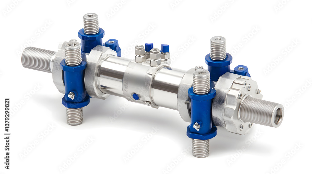 Poster isolated image of a backflow preventer valve used in water supply and plumbing systems to prevent th