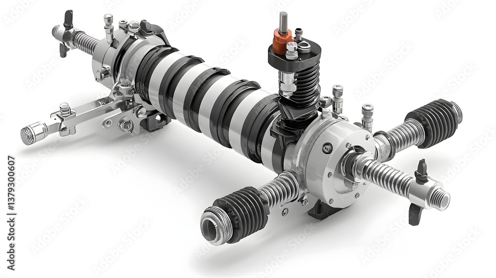 Poster a complex assembly of heavy duty mechanical and electrical components including transformer bushings