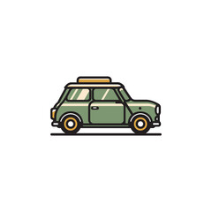 Retro mini car logo template