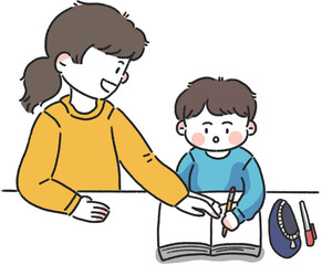 공부를가르키는 선생님