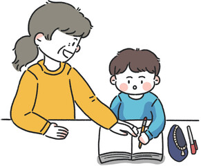 공부를가르키는 선생님