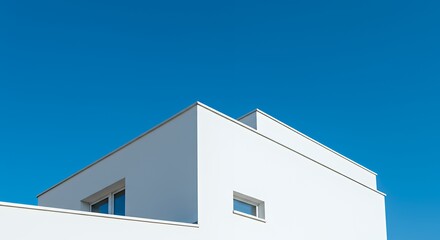 Modern White House Against a Clear Blue Sky