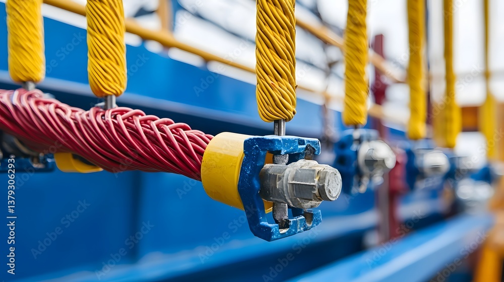Poster close up view of electrical cables splicing connectors and insulation materials used for maintaining