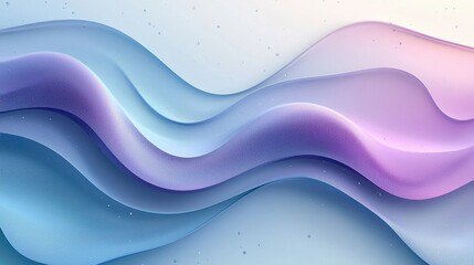 Layered 3D waves in pastel blue and purple hues with subtle water droplets. Ideal for soft branding, web design, or digital wallpapers