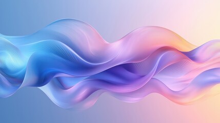 Graceful flowing ribbons of light in blue and lavender gradient. Great for elegant backdrops, branding, or tech-focused visuals