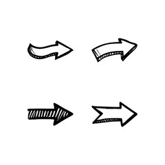 Hand drawn arrow vector icons set