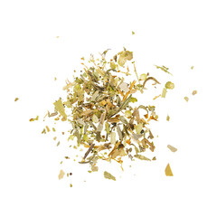 Dried Mixed Herbs on White Background – Culinary Seasoning Close-Up