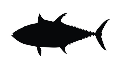 tuna  fish silhouette ,vactor design, see fish with white background.