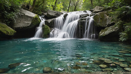 Obraz premium waterfall in the forest