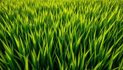 Obraz premium Many blades of greenery fill the frame.