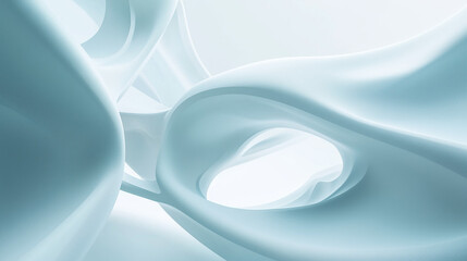 astarte.ai: Futuristic Organic Curves – Abstract White and Light Blue Fluid
