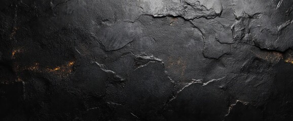 Grungy Black Concrete Wall Textured Background Retro Aged Rough Surface for Abstract Expressionism