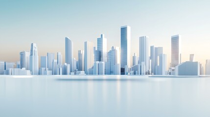 Fototapeta premium Eco-conscious metropolis powered by biofuels, futuristic skyline with sustainable energy solutions embedded in every structure, digital tracking of carbon footprint reduction