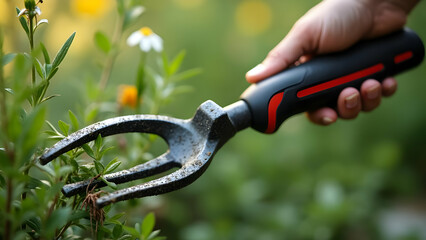 Obraz premium Ergonomic Garden Hand Fork: Precision Soil Cultivation Tool