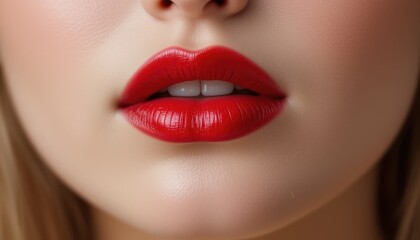 Obraz premium A close up view of lips with brightly colored covering and a section of face.