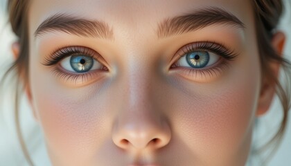 Fototapeta premium Close up of eyes, nose, and eyebrows.
