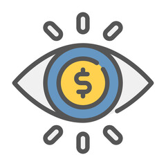 vision filled outline icon. vision color line illustration.