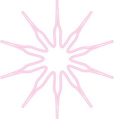Obraz premium Circular vector stamp with a neon outline, featuring an edge formed by numerous very sharp and pointed extensions.