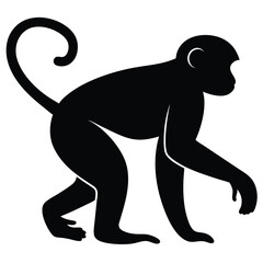 Obraz premium Monkey silhouette vector illustration 