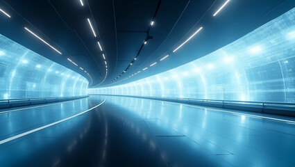 Exhibit a modern minimalist wallpaper design illustrating autonomous transportation with expansive empty space and sleek digital graphics that symbolize advanced self driving technology innovative veh