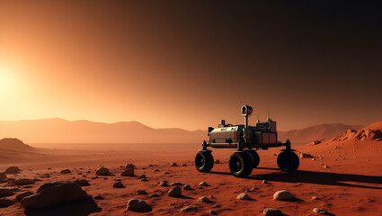 Futuristic Minimalist Wallpaper: Mars Rover Missions with Sleek Digital Graphics and Expansive Space for Advanced Robotic Exploration and Terrain Mapping