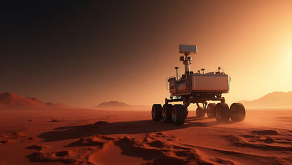 Exhibit a modern minimalist wallpaper design illustrating Mars rover missions with expansive empty space and sleek digital graphics that symbolize advanced robotic exploration innovative surface analy